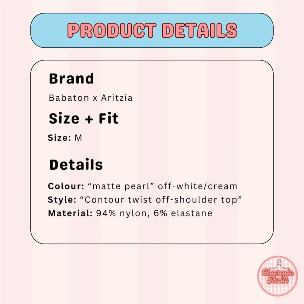 Babaton x Aritzia "Contour Twist Off-Shoulder Top" - Picture 3 of 3